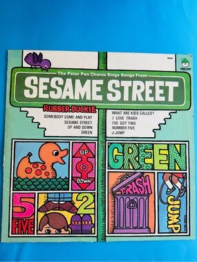 Sesame Street Songs Vintage Vinyl Record w/Rubber Duckie Song Peter Pan Records